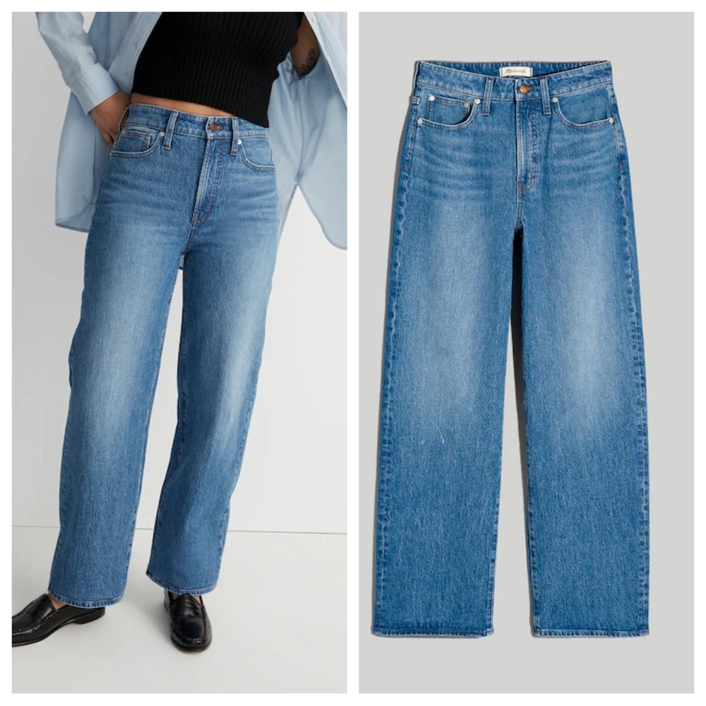 Madewell The Curvy Perfect Vintage Wide Leg Crop Jeans SZ 26 Cresslow Wash - Picture 4 of 16